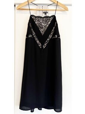 Express Black Lace Mini Slip Dress Coquette 90s Inspired Lingerie XS